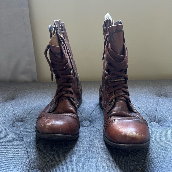 Brown Steve Madden Troopa Combat Boots - Picture 6 of 6
